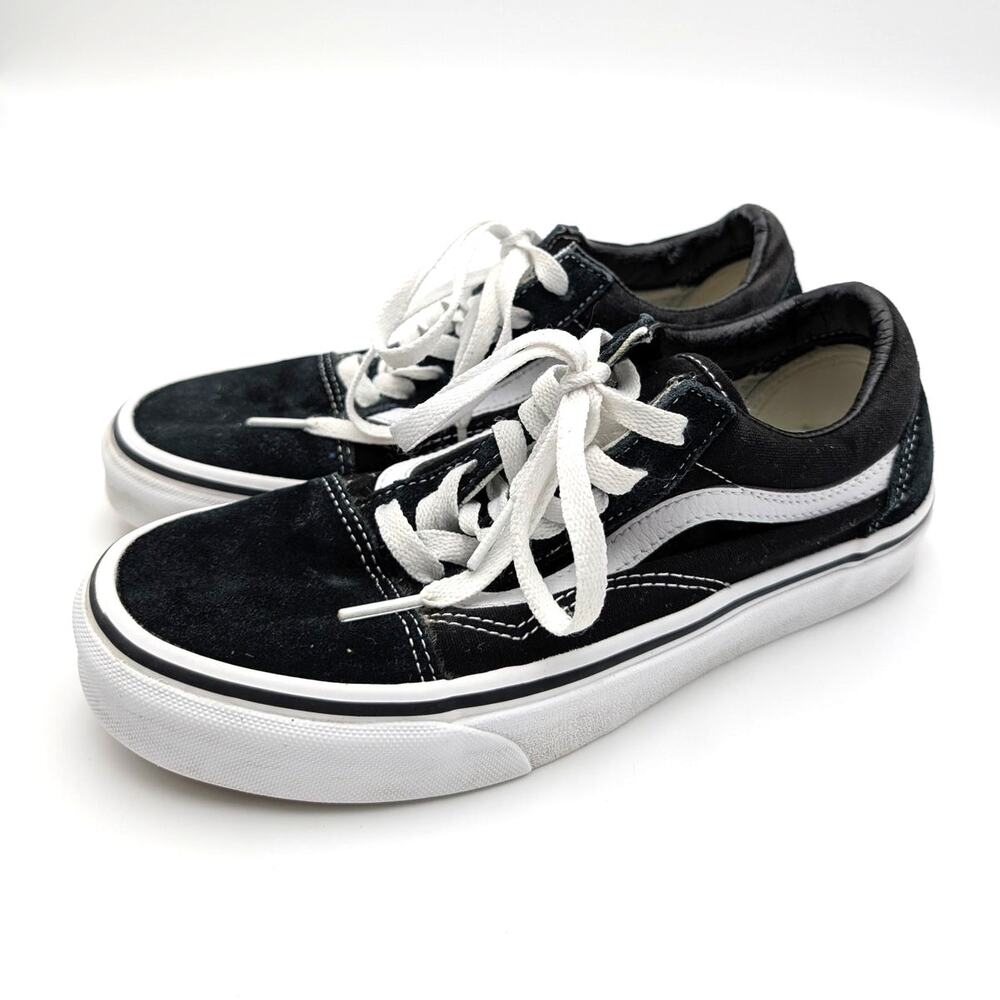 Vans Old Skool Lace-Up Sneaker Shoes Unisex Black Canvas Size US W7.5/M6 EU38
